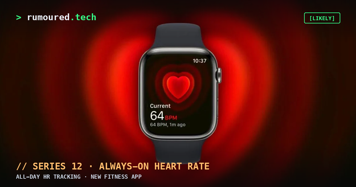 Apple Watch heart-rate screen — Series 12 always-on tracking report
