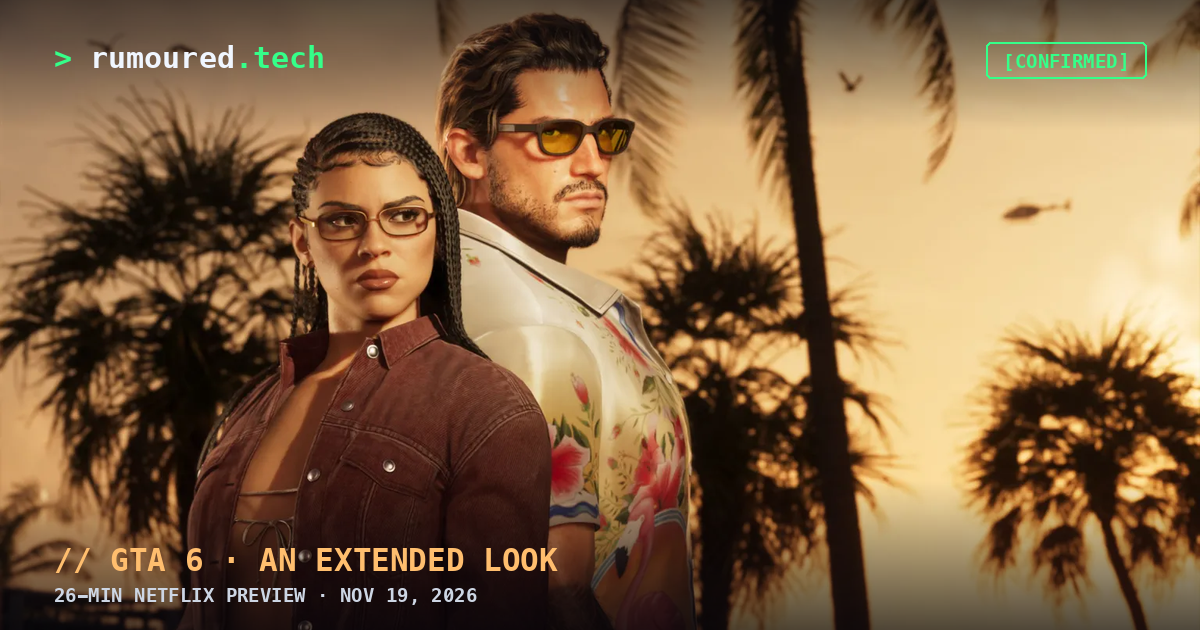 GTA 6 protagonists Jason and Lucia at sunset — official Rockstar screenshot
