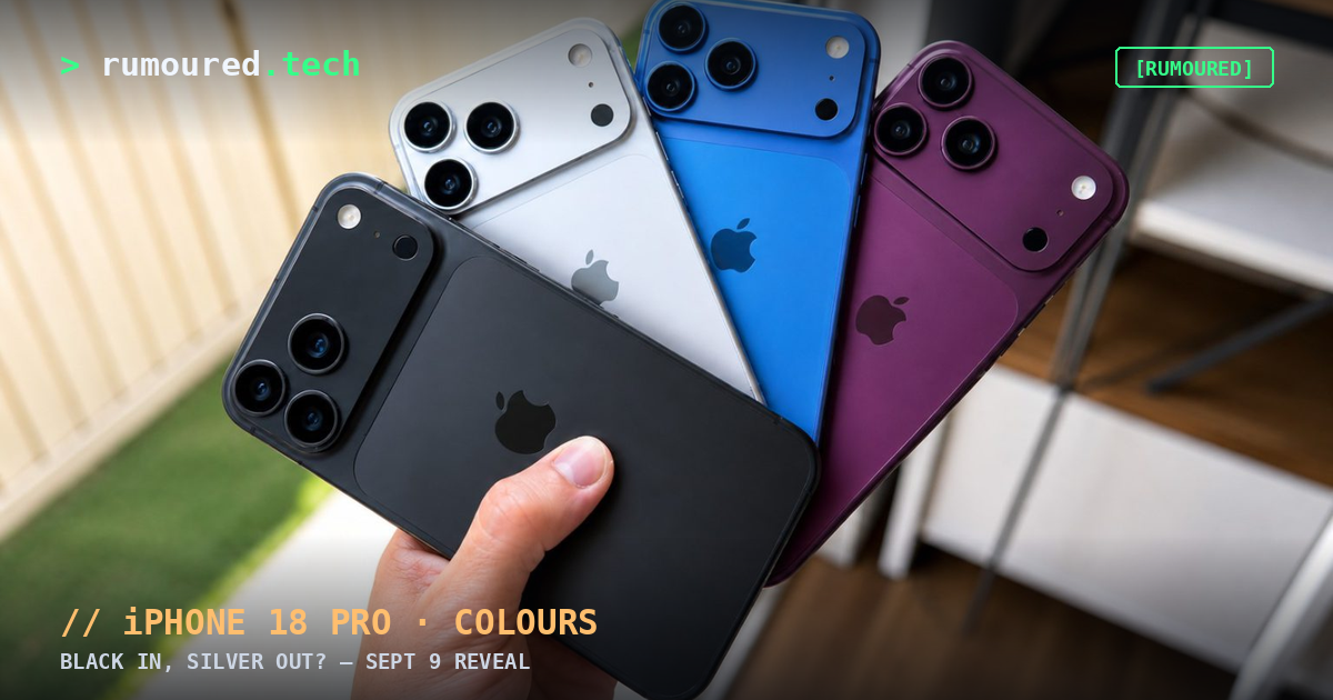 iPhone 18 Pro colour options — leaked dummy units